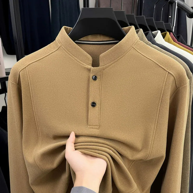Men's stand collar business casual sweatshirt