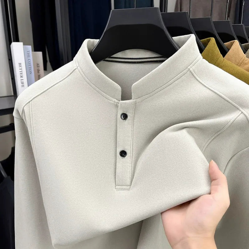 Men's stand collar business casual sweatshirt