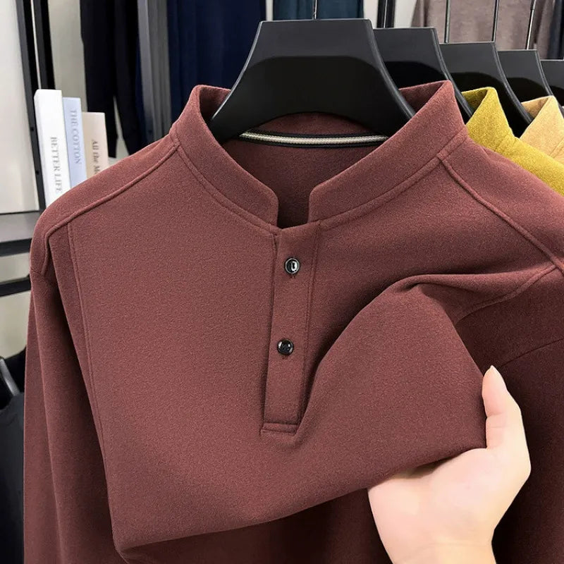 Men's stand collar business casual sweatshirt