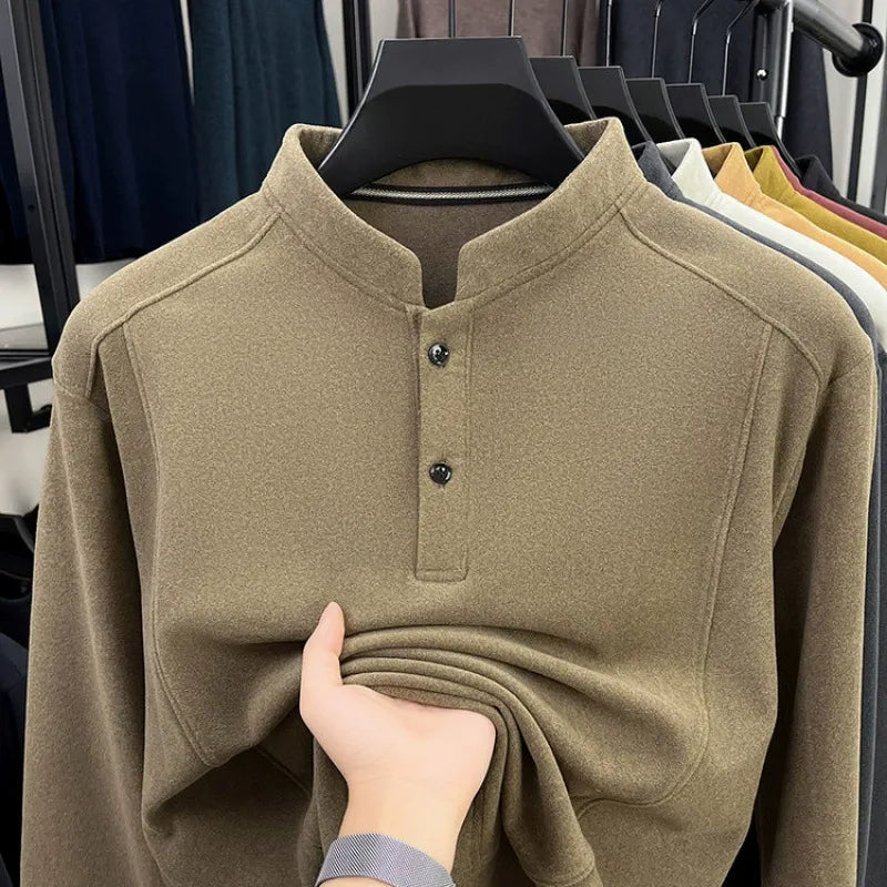 Men's stand collar business casual sweatshirt